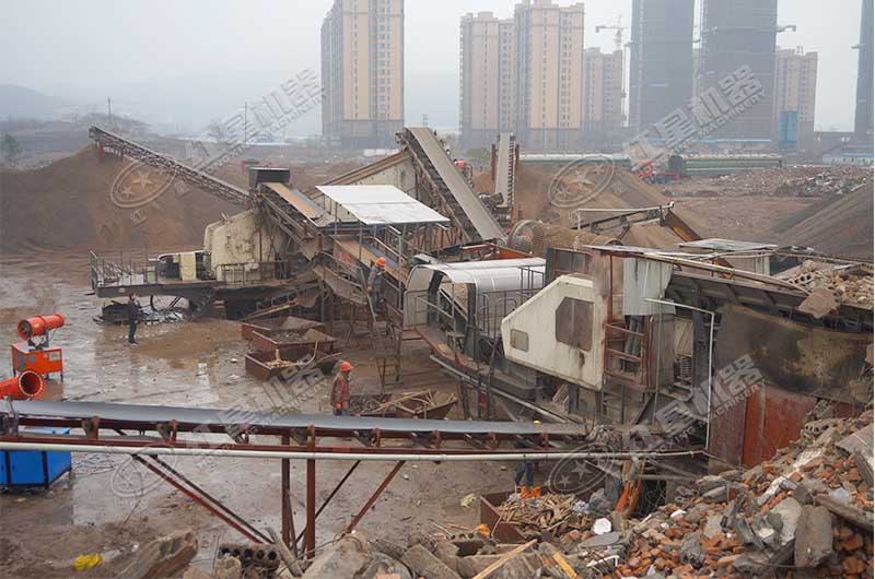 建筑垃圾再利用生產(chǎn)現(xiàn)場