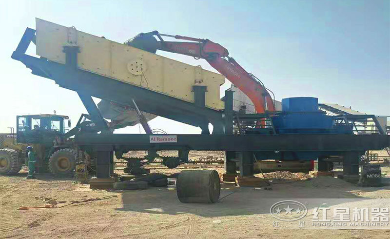 山沙制砂篩選一體機(jī)作業(yè)現(xiàn)場(chǎng)