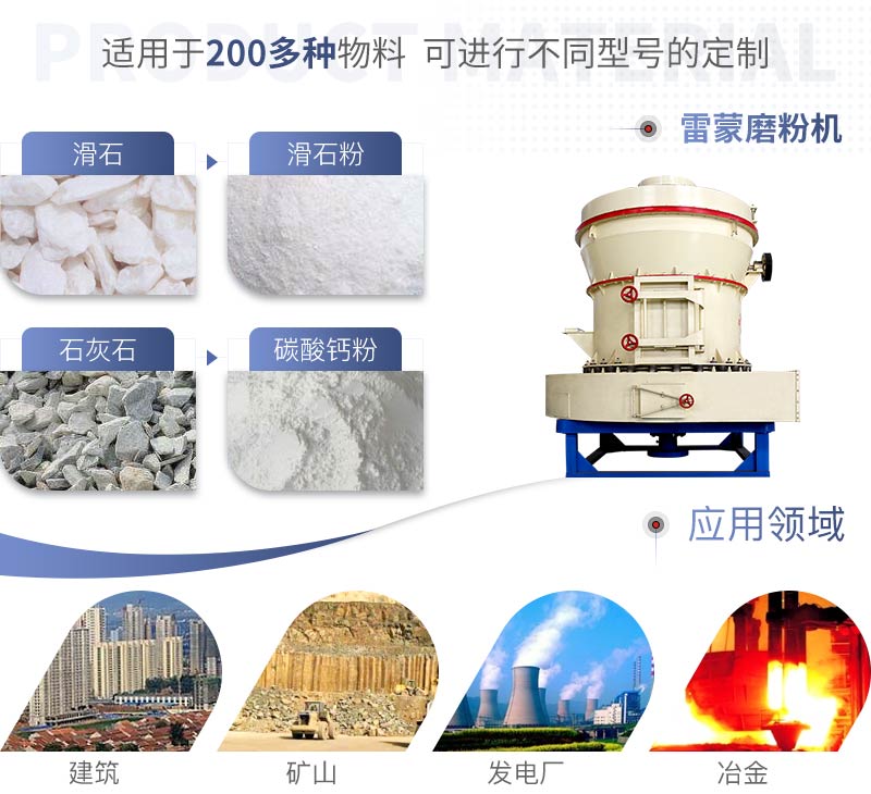 雷蒙粉磨機應(yīng)用領(lǐng)域廣